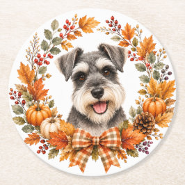 Porta-copo De Papel Redondo Suporte para copos Miniature Schnauzer