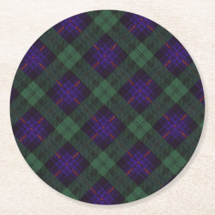 Porta-copo De Papel Redondo Tartan do Scottish da xadrez do clã de Armstrong