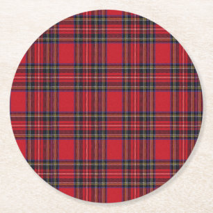 Porta-copo De Papel Redondo Tartan real de Stewart