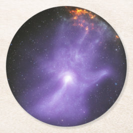 Porta-copo De Papel Redondo Telescópios de raios X - Mão Cosmica Fantástica