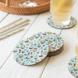 Porta-copo De Papel Redondo Tema Costeiro de Praia do Farol de Natal Náutico