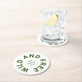 Porta-copo De Papel Redondo Tema Da Campanha Verde Florestal Selvagem E Livre