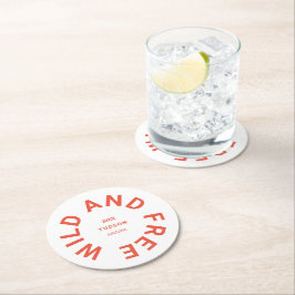 Porta-copo De Papel Redondo Tema De Acampamento Laranja Queimado E Selvagem