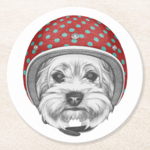Porta-copo De Papel Redondo Temerário do yorkshire terrier