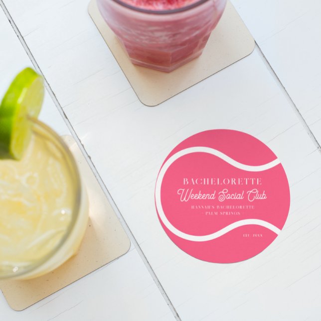 Porta-copo De Papel Redondo Tênis Country Club | Bachelorette (Criador carregado)