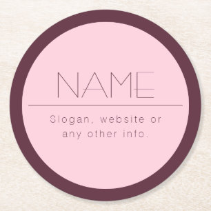 Porta-copo De Papel Redondo Texto moderno personalizável com limite