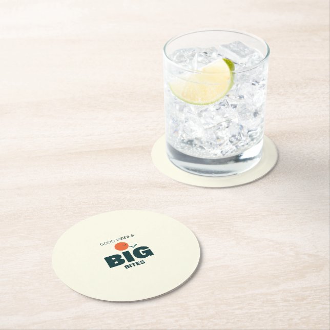 Porta-copo De Papel Redondo Thanksgiving/Friendsgiving Dinner Coaster (Insitu)