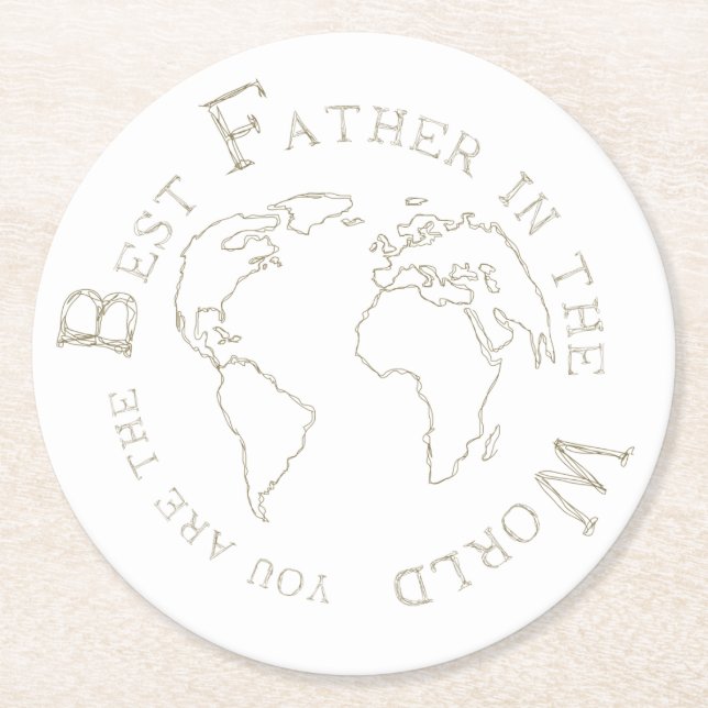 Porta-copo De Papel Redondo The best father in the world (Frente)