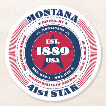 Tipografia de Montana Red White Blue