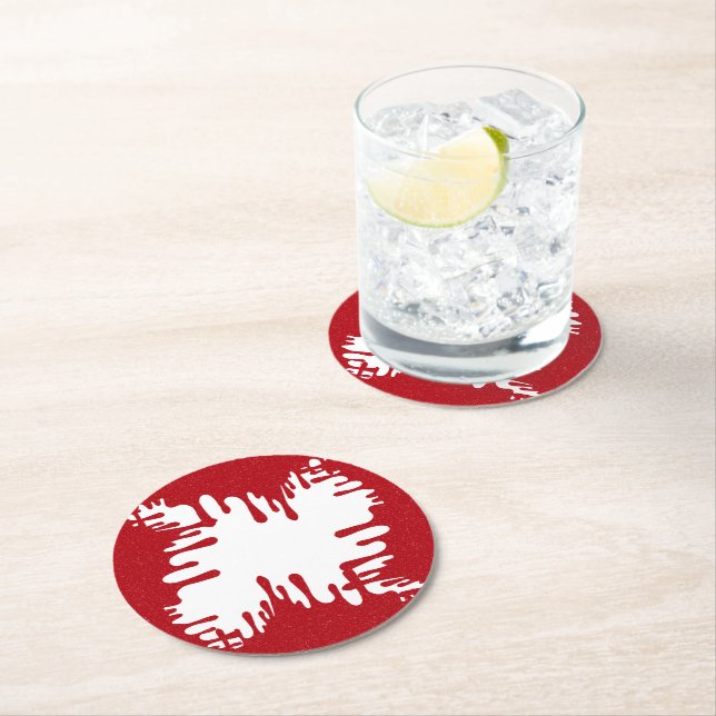 Porta-copo De Papel Redondo Tomato Red Abstract Heart Coaster – Customizable (Insitu)