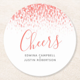 Porta-copo De Papel Redondo Torcida da coral laranja moderna pintura a cores