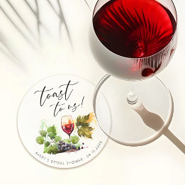 Porta-copo De Papel Redondo Torrada Chic Para Nós Aquarela Tema Vinho