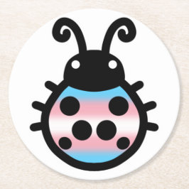 Porta-copo De Papel Redondo Transgender Pride Ladybug Coaster