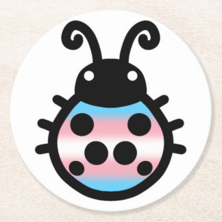 Porta-copo De Papel Redondo Transgender Pride Ladybug Coaster