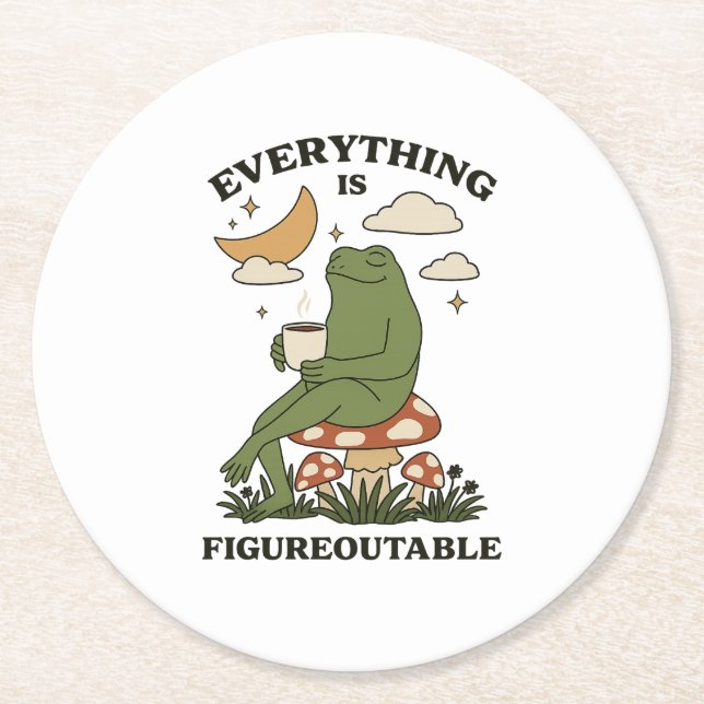 Porta-copo De Papel Redondo Tudo é notável (Frente)