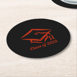 Porta-copo De Papel Redondo Turma de Graduação de 2025 BLKBRD Personalizar Ano