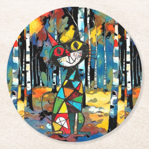 Porta-copo De Papel Redondo Um Dia Abstrato