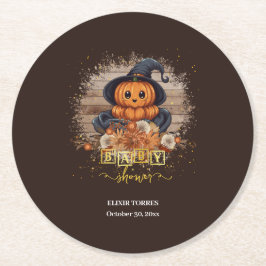 Porta-copo De Papel Redondo Um Pequeno Chá de fraldas Gliters Cute Kawaii