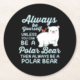 Porta-copo De Papel Redondo Urso De Gelo Gelado Um Urso Polar