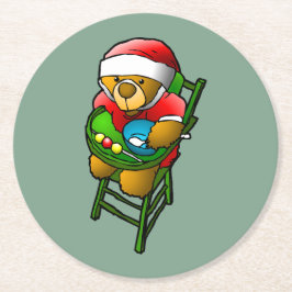 Porta-copo De Papel Redondo Urso de Natal
