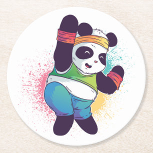Porta-copo De Papel Redondo Urso Panda Dançando Dabbing Chuveiro de Bebê Anive
