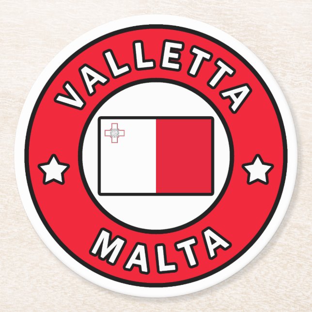 Porta-copo De Papel Redondo Valletta Malta (Frente)