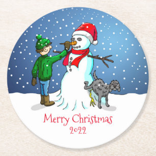 Porta-copo De Papel Redondo Vamos faz uma Porta copos Snowman