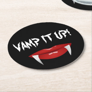Porta-copo De Papel Redondo "VAMOS LÁ!" Presas de vampiro