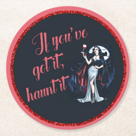 Porta-copo De Papel Redondo Vampiro Sexy Sultry Se o tiver, assombra-o