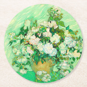 Porta-copo De Papel Redondo Van Gogh White Roses
