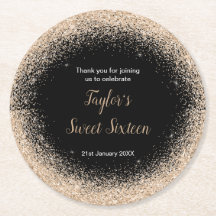 Vestido de Champanhe Faux Glitter Sweet 16 Anivers