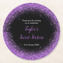 Vestido Roxo Escuro Faux Glitter Doce 16 Aniversár