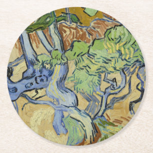 Porta-copo De Papel Redondo Vincent van Gogh - Raízes de árvores