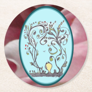 Porta-copo De Papel Redondo Vinhas primaveras Só Querem Divertir-Se