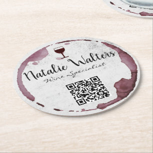 Porta-copo De Papel Redondo Vinho (vidro)  Código QR