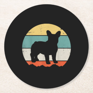 Porta-copo De Papel Redondo Vintage Retro Bulldog Gift Para Cão Pai Mãe