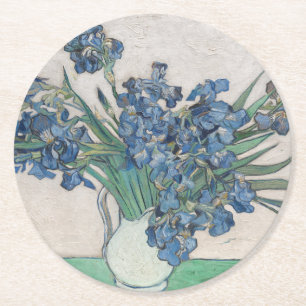 Porta-copo De Papel Redondo Vintage Vincent Van Gogh Irises