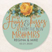 Vintage Yellow Rose Hugs Kisses Novo Sr.ª Wedding