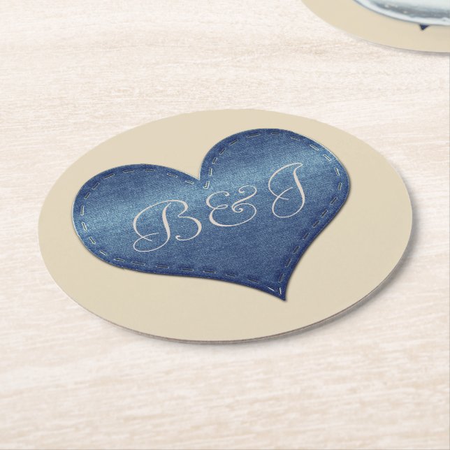 Porta-copo De Papel Redondo Visual Denim Legal (Angulado)