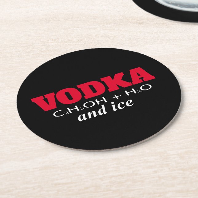 Porta-copo De Papel Redondo Vodka e gelo (Angulado)