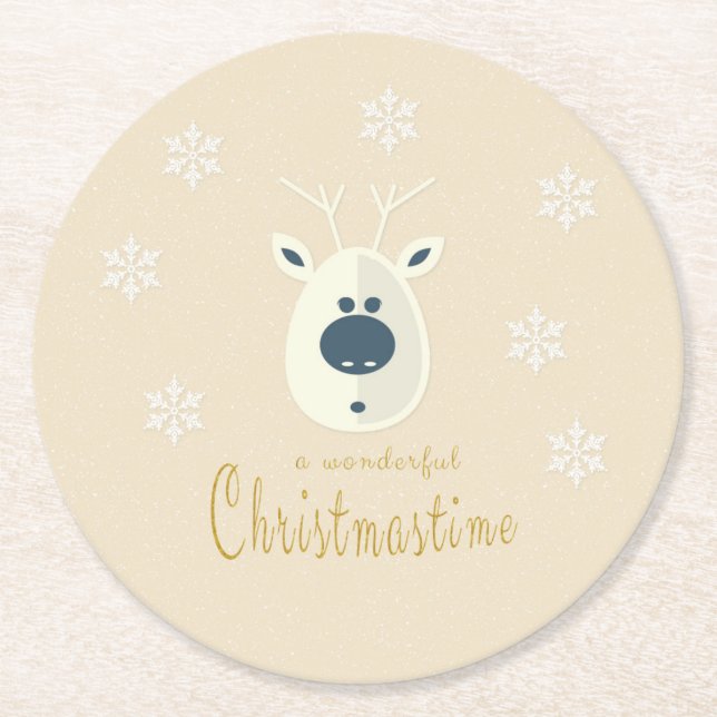 Porta-copo De Papel Redondo Weihnachtsmotiv No. 4  (Frente)