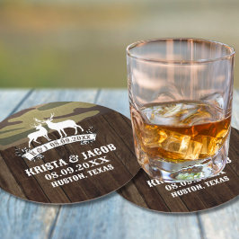 Porta-copo De Papel Redondo Western Deer A Caça Está Sobre O Favor Do Casament