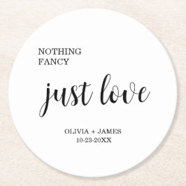 Porta-copo De Papel Redondo White Nothing Fancy Just Love Wedding  