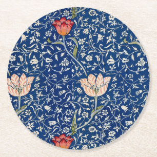 Porta-copo De Papel Redondo William Morris Medway Blue Floral