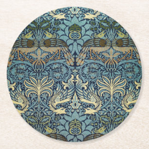 Porta-copo De Papel Redondo William Morris Pavão e Dragão Desenho Tecido