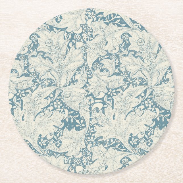 Porta-copo De Papel Redondo William Morris Wallflower Blue damask (Frente)