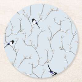 Porta-copo De Papel Redondo Winter BIrds