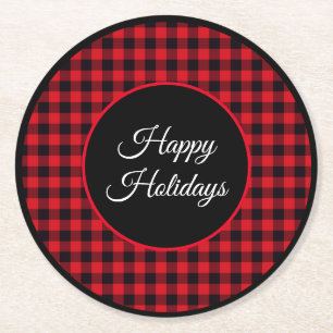 Porta-copo De Papel Redondo Xadrez de papel do búfalo das portas copos do
