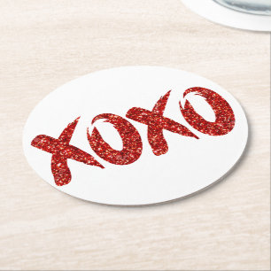 Porta-copo De Papel Redondo XOXO - Lente Vermelha   Glam BrushAVE Hug e Kisses