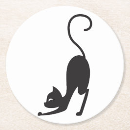 Porta-copo De Papel Redondo Yoga cat